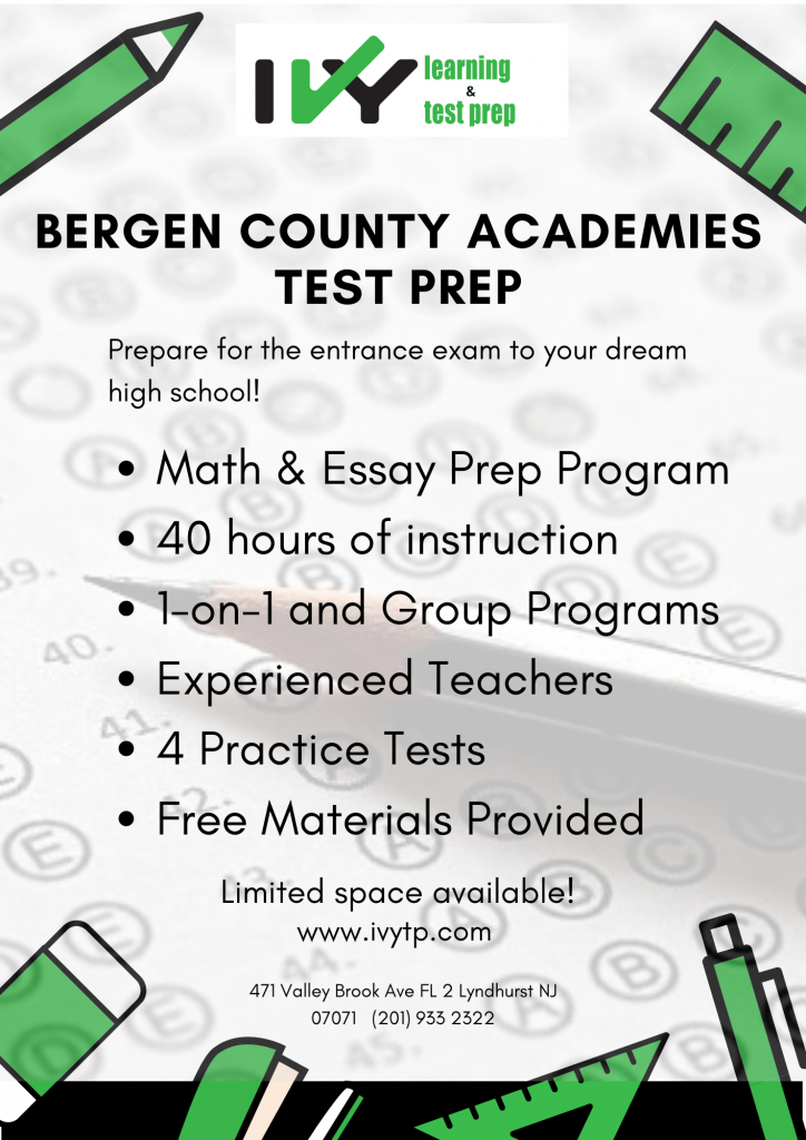 Bergen County Academies | Bergen Academies test prep | Ivy Learning