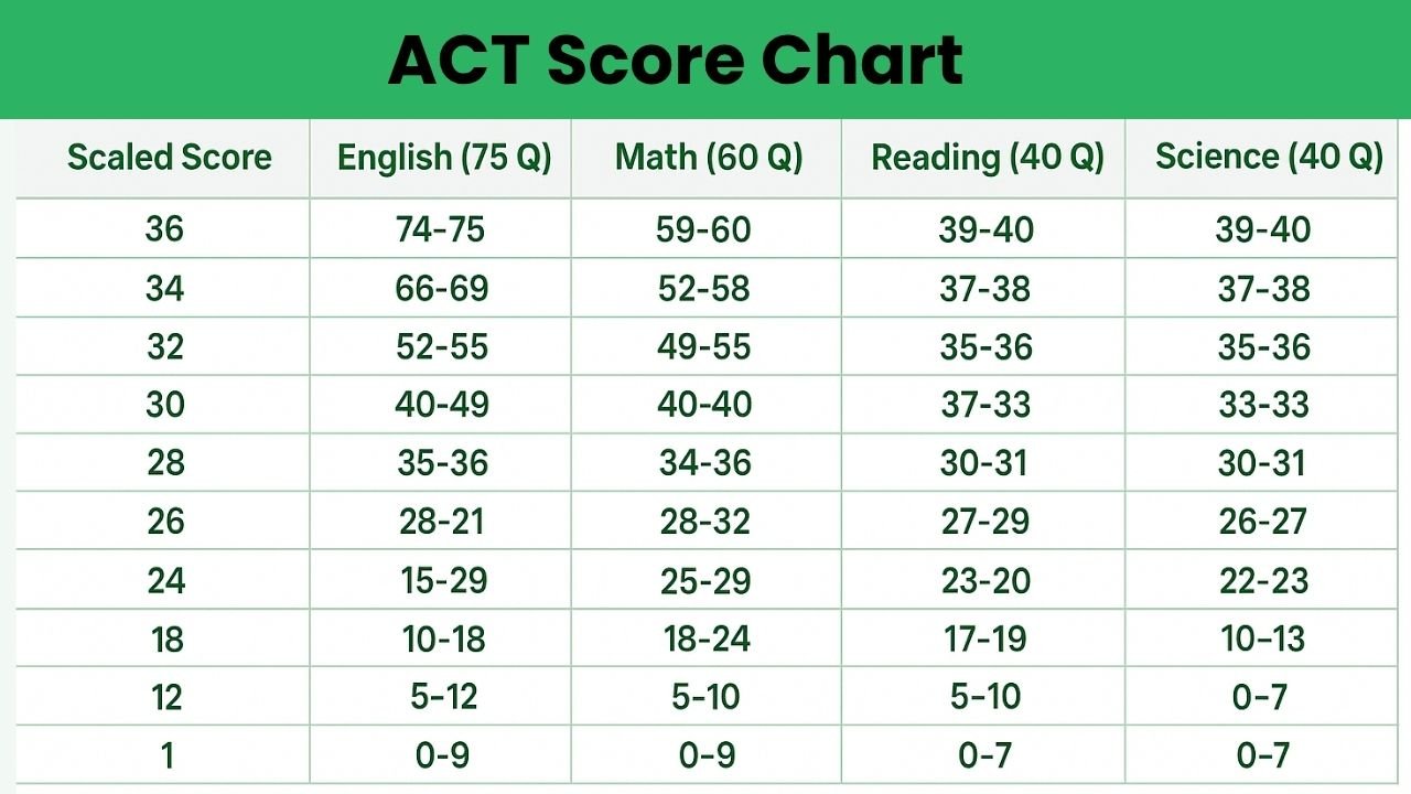 ACT Score Chart
